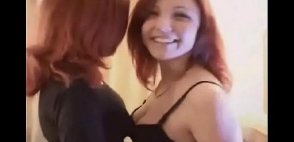 trendsSexy Lesbian redhead Euro twins cunnilingus oral play pussy eating